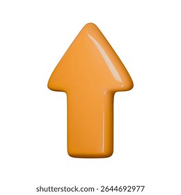 3D orange arrow vector illustration, perfect for navigation, direction, and growth concepts. Modern, vibrant, and eye-catching design ideal for business, web, and app graphics.