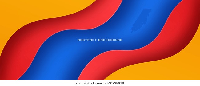 3D orange blue abstract background overlap layer on bright space with flowing waves effect decoration. Modern graphic design element cutout style concept for banner, flyer, card, or brochure cover