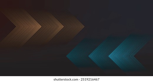 3D orange blau Techno abstrakten Hintergrund Überlappungsschicht auf dunklem Raum mit leuchtenden Linien Dekoration. Modernes Grafikdesign Element zukünftiges Stilkonzept für Banner, Flyer, Karte oder Broschüre cov