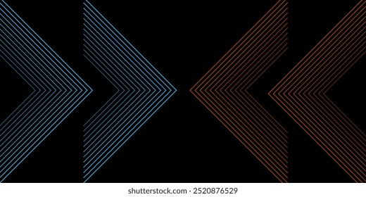 3D orange blue techno abstract background overlap layer on dark space with glowing lines decoration. Modern graphic design element future style concept for banner, flyer, card, or brochure cover