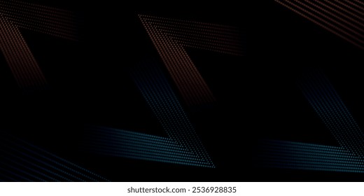 3D laranja azul techno abstrato fundo sobrepor camada no espaço escuro com linhas brilhantes decoração, vetor.