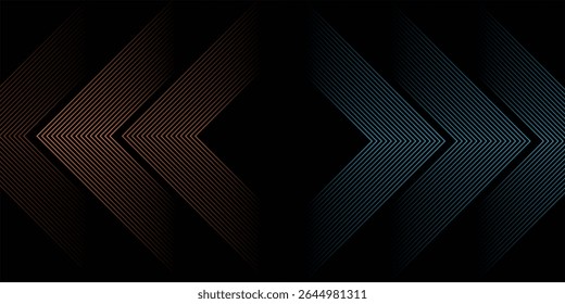 3D orange blue techno abstract background overlap layer on dark space with glowing lines decoration. Modern graphic design element future style concept for banner, flyer, card, or brochure cover