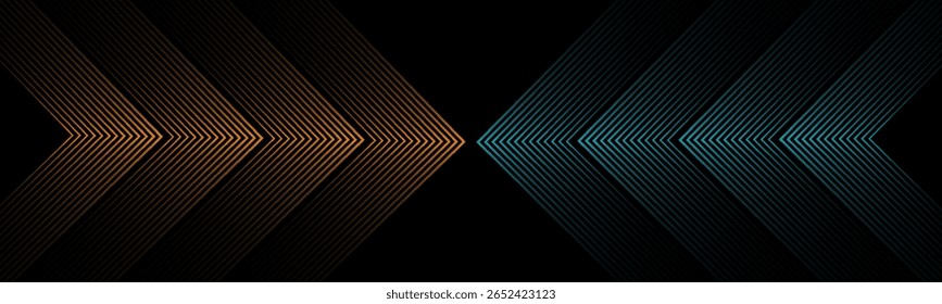 3D orange blue techno abstract background overlap layer on dark space with glowing lines decoration. Modern graphic design element future style concept for banner, flyer, card