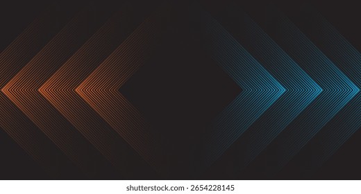 3D orange blue techno abstract background overlap layer on dark space with glowing lines decoration. Modern graphic design element future style concept for banner, flyer, card, or brochure cover
