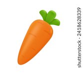 3D orange carrots. Crispy carrots. Vegetable elements that are the rabbit's favorite food at Easter. 3D vector Illustration.