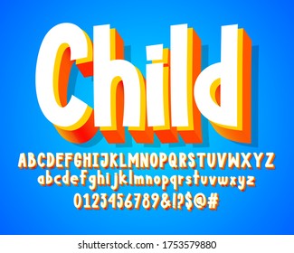 3D orange cartoon font effect