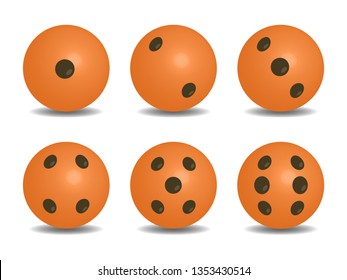 3d Orange Color Vector Dice