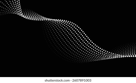3D orange dot wave forming a twisted motion path