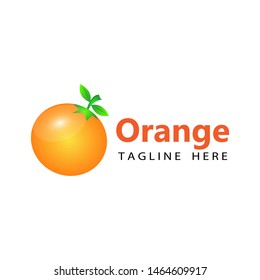 3d orange fresh logo template design vector in isolated white background