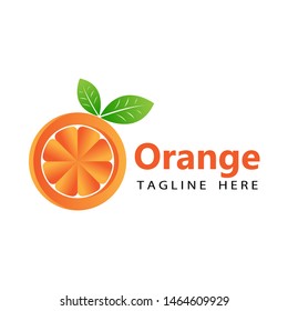 3d orange fresh logo template design vector in isolated white background