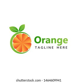 3d orange fresh logo template design vector in isolated white background