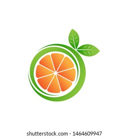 3d orange fresh logo template design vector in isolated white background