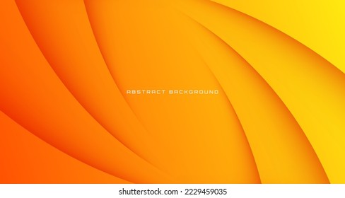 3D orange geometric abstract background overlap layer on bright space with waves decoration. Graphic design element liquid style concept for banner, flyer, card, brochure cover, or landing page