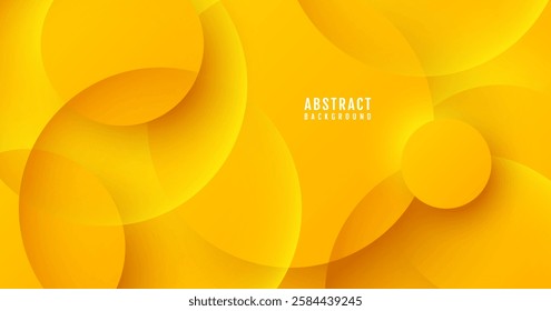 3D orange geometric abstract background overlap layer on bright space with circles effect decoration. Modern graphic design element cutout style concept for web banner, flyer, card, or brochure cover