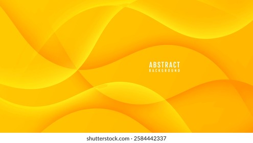 3D orange geometric abstract background overlap layer on bright space with waves effect decoration. Modern graphic design element cutout style concept for web banner, flyer, card, or brochure cover