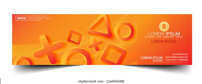 3D orange geometric flyer