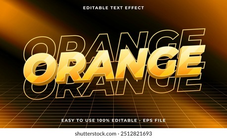 3d orange gradient glitch text style effect template editable text effect