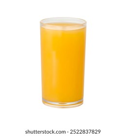 3d orange juice glass isolated on white background