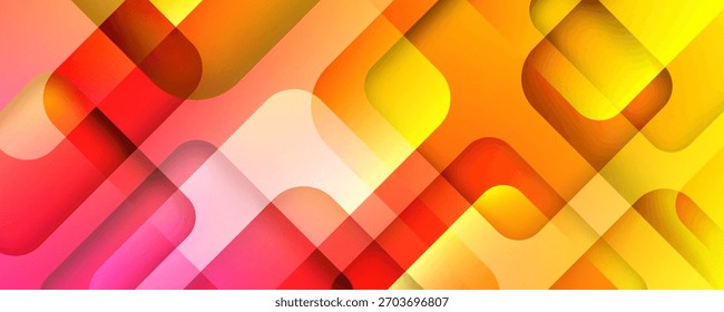 Capa abstracta de fondo 3D naranja rosa se superpone en un espacio brillante con decoración de efectos cuadrados redondeados. Concepto moderno del estilo del recorte del elemento del Diseño gráfico para el Web, el arte, el volante, la tarjeta, o la cubierta del folleto