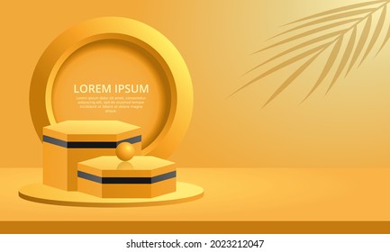 3d orange podium product display