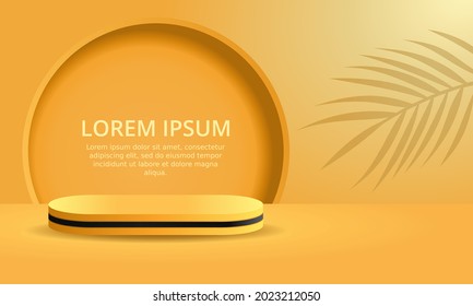 3d orange podium product display