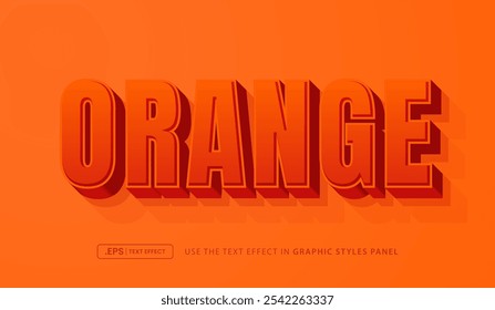 efeito de texto laranja 3d, efeito de texto editável