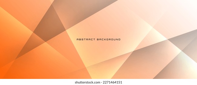 3D orange white geometric abstract background overlap layer on bright space with cutout decoration. Simple graphic design element future style concept for banner, flyer, card, cover, or brochure