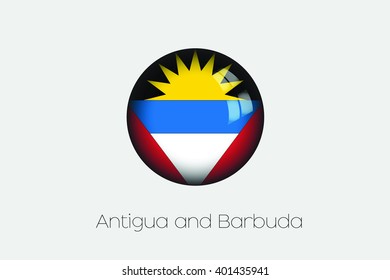 A 3D Orb with a Flag Illustration of Antigua and Barbuda