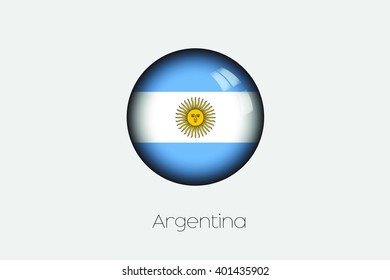 A 3D Orb with a Flag Illustration of Argentina