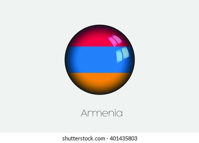 A 3D Orb with a Flag Illustration of Armenia