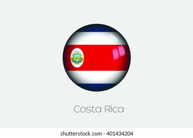 A 3D Orb with a Flag Illustration of Costa Rica