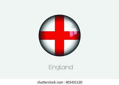 A 3D Orb with a Flag Illustration of England