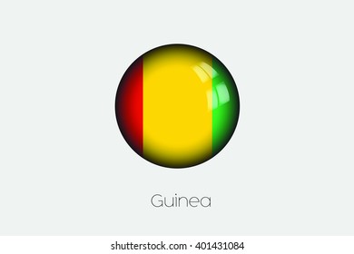 A 3D Orb with a Flag Illustration of Guinea