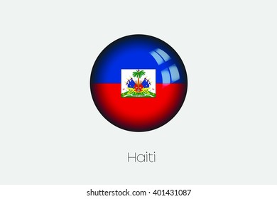 A 3D Orb with a Flag Illustration of Haiti