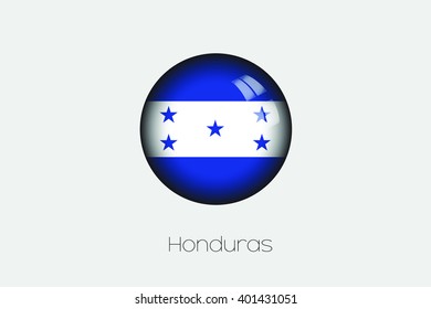 A 3D Orb with a Flag Illustration of Honduras