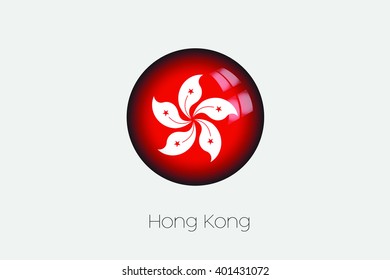 A 3D Orb with a Flag Illustration of Hong Kong