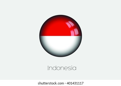 A 3D Orb with a Flag Illustration of Indonesia