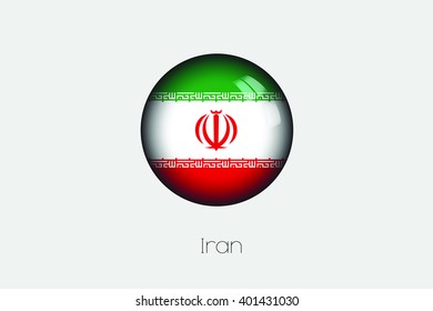 A 3D Orb with a Flag Illustration of Iran