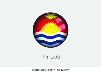 A 3D Orb with a Flag Illustration of Kiribati