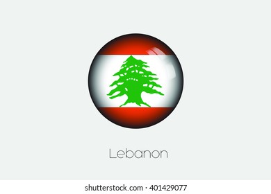 A 3D Orb with a Flag Illustration of Lebanon