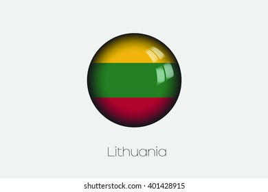 A 3D Orb with a Flag Illustration of Lithuania