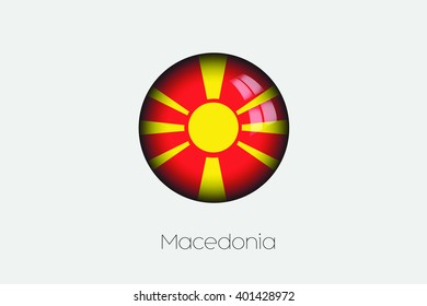 A 3D Orb with a Flag Illustration of Macedonia