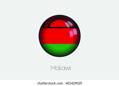 A 3D Orb with a Flag Illustration of Malawi