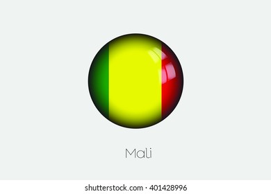 A 3D Orb with a Flag Illustration of Mali