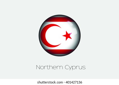 A 3D Orb with a Flag Illustration of Northern Cyprus