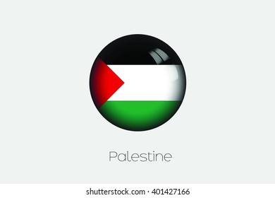 A 3D Orb with a Flag Illustration of Palestine