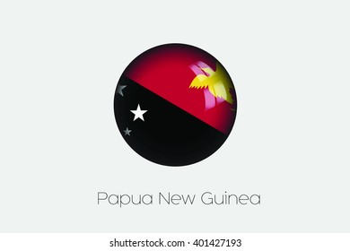 A 3D Orb with a Flag Illustration of Papua New Guinea