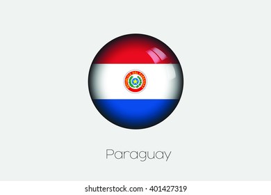 A 3D Orb with a Flag Illustration of Paraguay