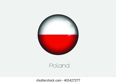 A 3D Orb with a Flag Illustration of Poland
