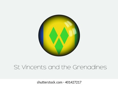 A 3D Orb with a Flag Illustration of Saint Vincents and the Grenadines